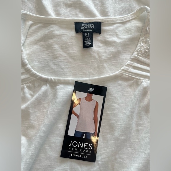 5 FOR $20 Jones New York White Cream Tank Camisole Top Womens sz Large - Picture 5 of 6